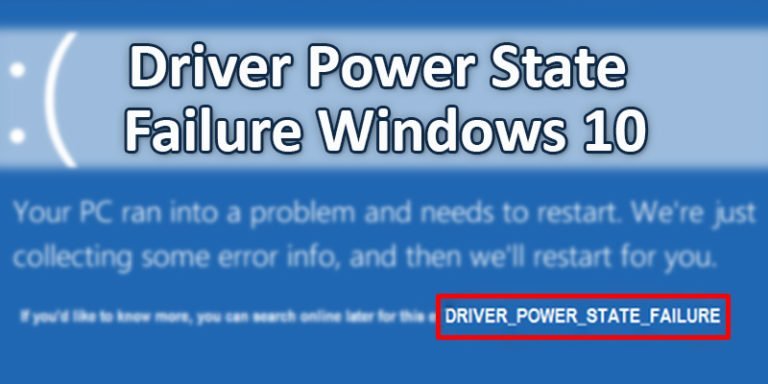 driver power state failure when restarting